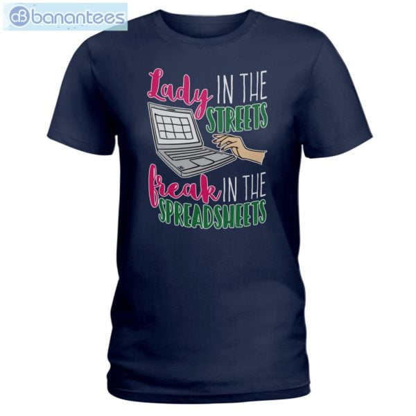 Accountant Lady In The Street But A Freak In A Spreadsheet T-Shirt Long Sleeve Tee Product Photo 4