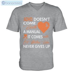 ADHD Awareness Never Give Up Men V-Neck T-Shirt Product Photo 2