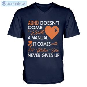 ADHD Awareness Never Give Up Men V-Neck T-Shirt Product Photo 3