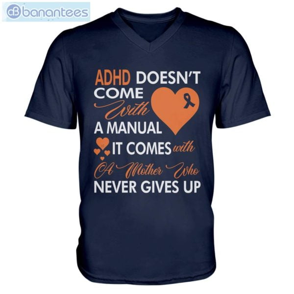 ADHD Awareness Never Give Up Men V-Neck T-Shirt Product Photo 3
