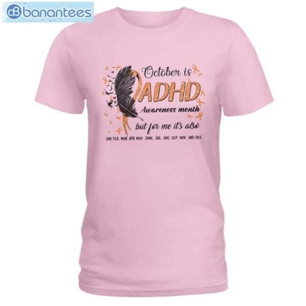 ADHD Awareness October Feathers T-Shirt Long Sleeve Tee Product Photo 3