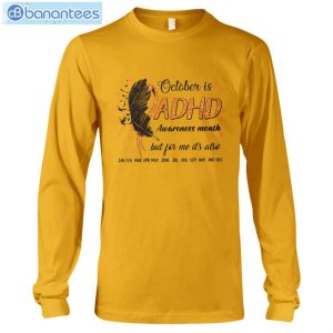 ADHD Awareness October Feathers T-Shirt Long Sleeve Tee Product Photo 8