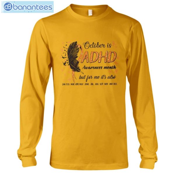 ADHD Awareness October Feathers T-Shirt Long Sleeve Tee Product Photo 8