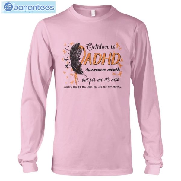 ADHD Awareness October Feathers T-Shirt Long Sleeve Tee Product Photo 9