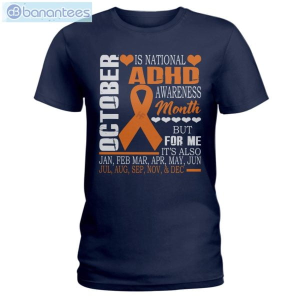 ADHD Awareness October T-Shirt Long Sleeve Tee Product Photo 4
