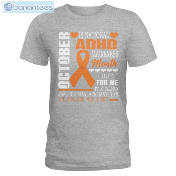 ADHD Awareness October T-Shirt Long Sleeve Tee Product Photo 5