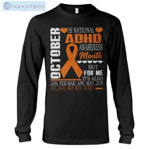 ADHD Awareness October T-Shirt Long Sleeve Tee Product Photo 6
