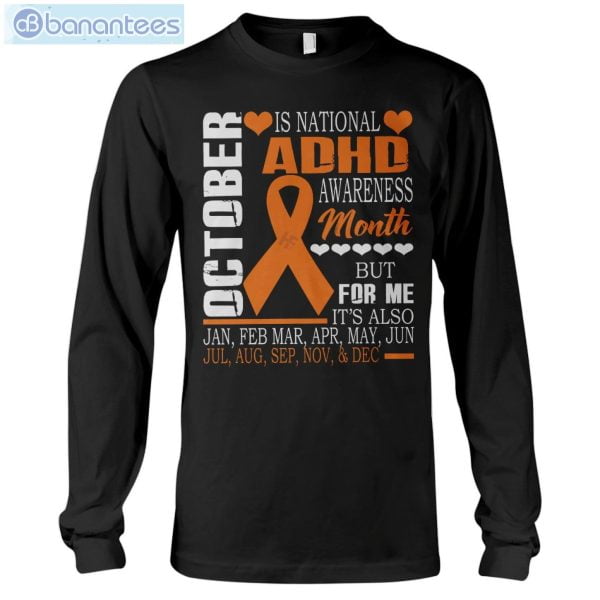 ADHD Awareness October T-Shirt Long Sleeve Tee Product Photo 6