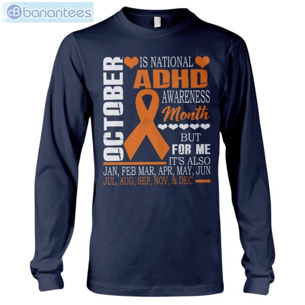 ADHD Awareness October T-Shirt Long Sleeve Tee Product Photo 9
