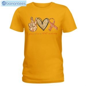 ADHD Awareness Peace Love ADHD T-Shirt Long Sleeve Tee Product Photo 2