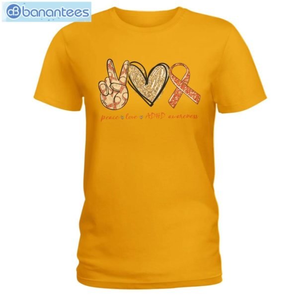 ADHD Awareness Peace Love ADHD T-Shirt Long Sleeve Tee Product Photo 2