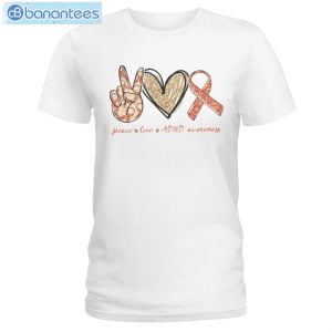 ADHD Awareness Peace Love ADHD T-Shirt Long Sleeve Tee Product Photo 1