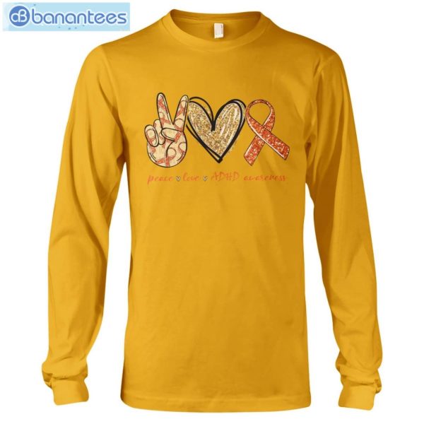 ADHD Awareness Peace Love ADHD T-Shirt Long Sleeve Tee Product Photo 8