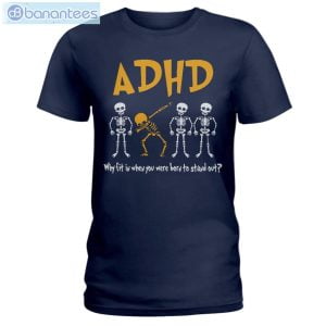 ADHD Awareness Skeleton T-Shirt Long Sleeve Tee Product Photo 4