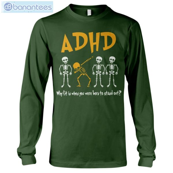 ADHD Awareness Skeleton T-Shirt Long Sleeve Tee Product Photo 8