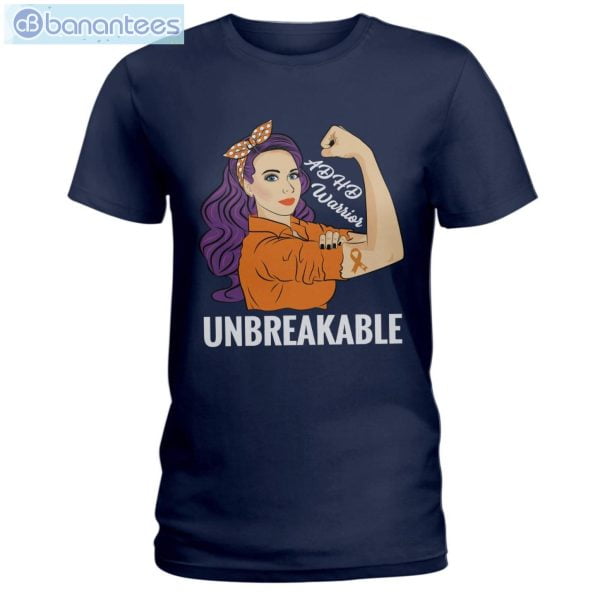 ADHD Awareness Warrior Unbreakable T-Shirt Long Sleeve Tee Product Photo 4