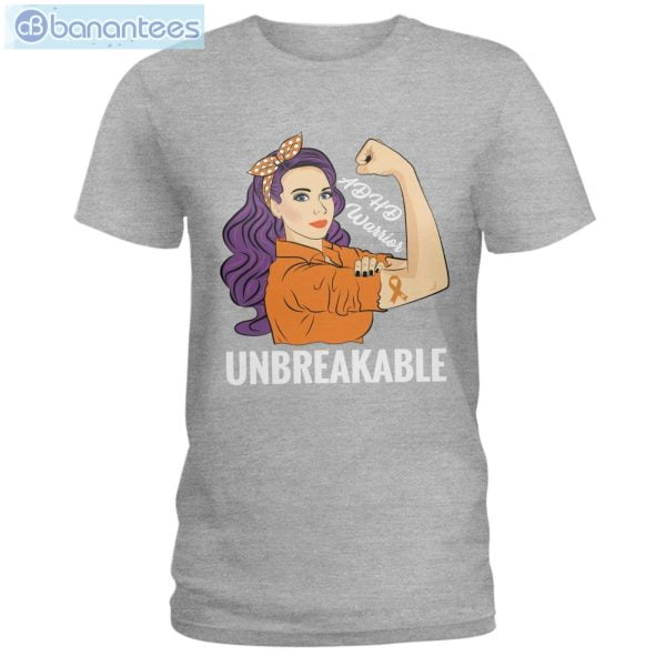 ADHD Awareness Warrior Unbreakable T-Shirt Long Sleeve Tee Product Photo 5