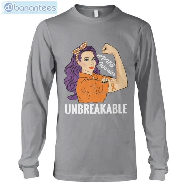 ADHD Awareness Warrior Unbreakable T-Shirt Long Sleeve Tee Product Photo 10