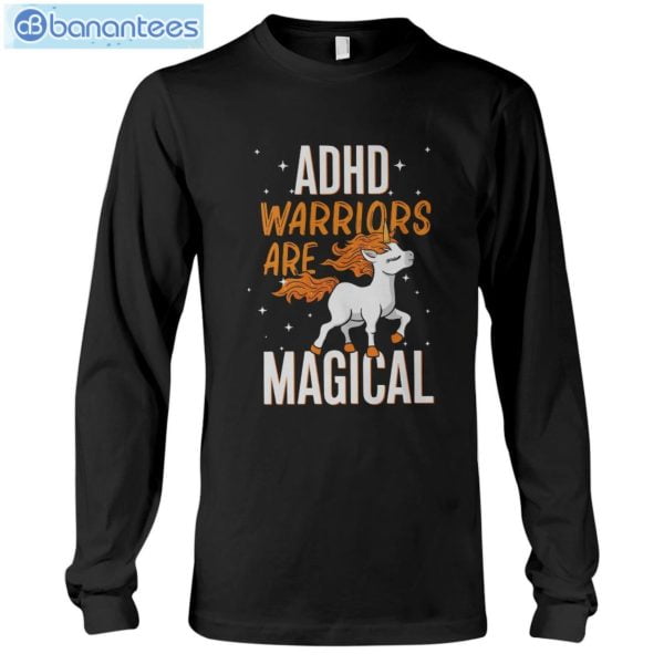ADHD Warriors Are Magical Unicorn T-Shirt Long Sleeve Tee Product Photo 6