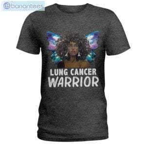 Afro Black Woman White Ribbon Lung Cancer Awareness T-Shirt Long Sleeve Tee Product Photo 2