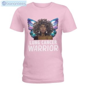 Afro Black Woman White Ribbon Lung Cancer Awareness T-Shirt Long Sleeve Tee Product Photo 3