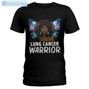 Afro Black Woman White Ribbon Lung Cancer Awareness T-Shirt Long Sleeve Tee Product Photo 1