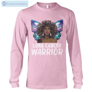 Afro Black Woman White Ribbon Lung Cancer Awareness T-Shirt Long Sleeve Tee Product Photo 8
