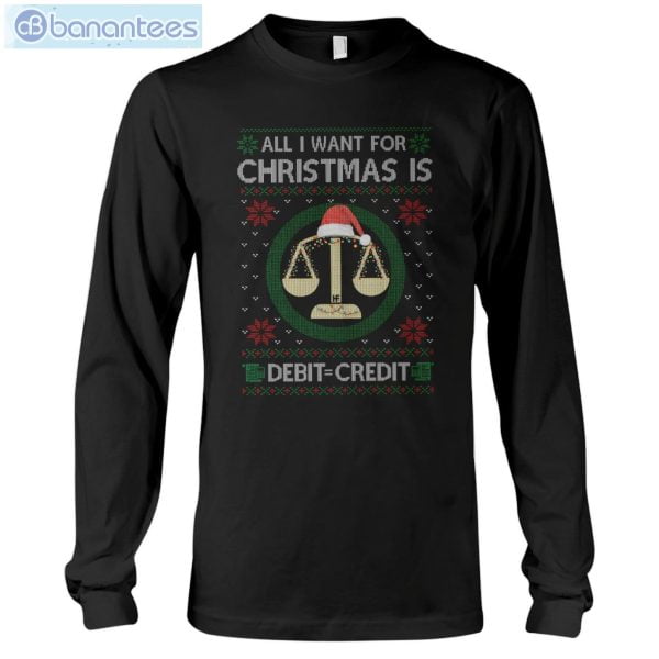 All I Want For Christmas Is Accounting Balance T-Shirt Long Sleeve Tee Product Photo 6