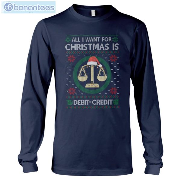 All I Want For Christmas Is Accounting Balance T-Shirt Long Sleeve Tee Product Photo 9