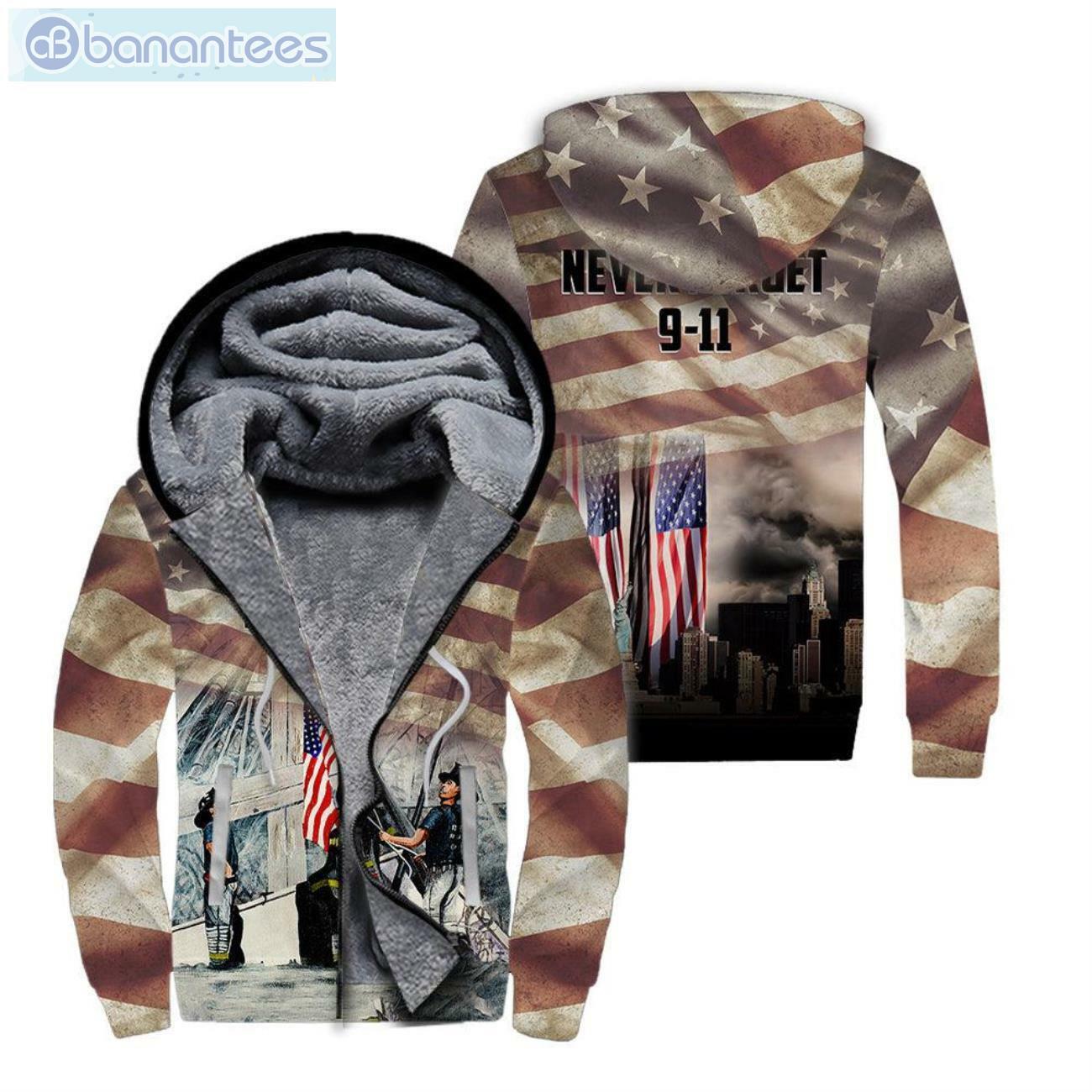 American Flag USA Never Forget All Over Print Fleece Zip Hoodie American Flag USA Never Forget All Over Print Fleece Zip Hoodieproduct photo 1