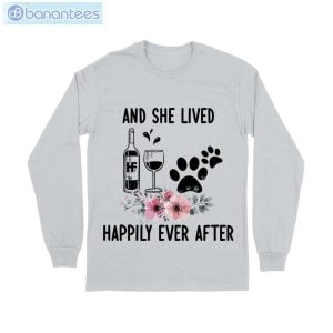 And She Lived Happily Ever After Wine Dog T-Shirt Long Sleeve Tee Product Photo 7