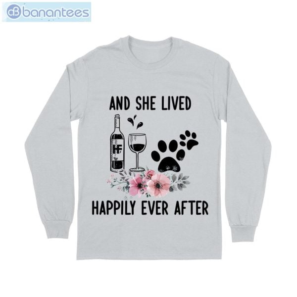 And She Lived Happily Ever After Wine Dog T-Shirt Long Sleeve Tee Product Photo 7