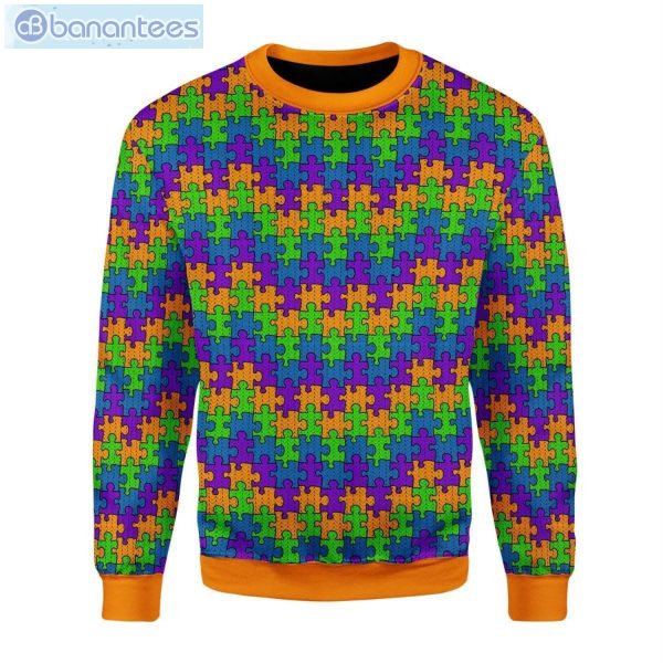 Autism Colorful Puzzles Ugly Christmas Sweater Product Photo 1