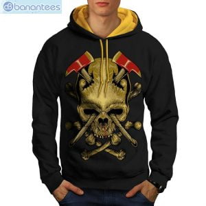 Axe Death Goth War Skull Men Black Contrast Full Print 3D Hoodie Product Photo 1