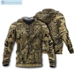 Aztec Warrior Huitzilopochtli God Of War Mayan Mexican Gold Style 3D Hoodie Product Photo 1