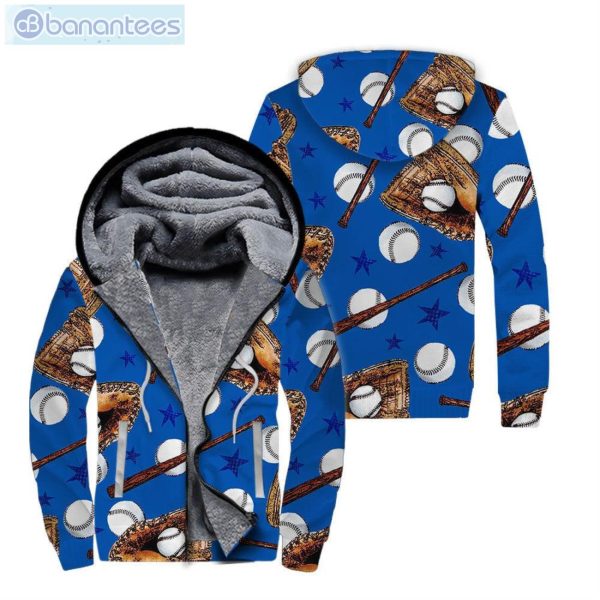 Baseball Lover American Baseball All Over Print Fleece Zip Hoodieproduct photo 1
