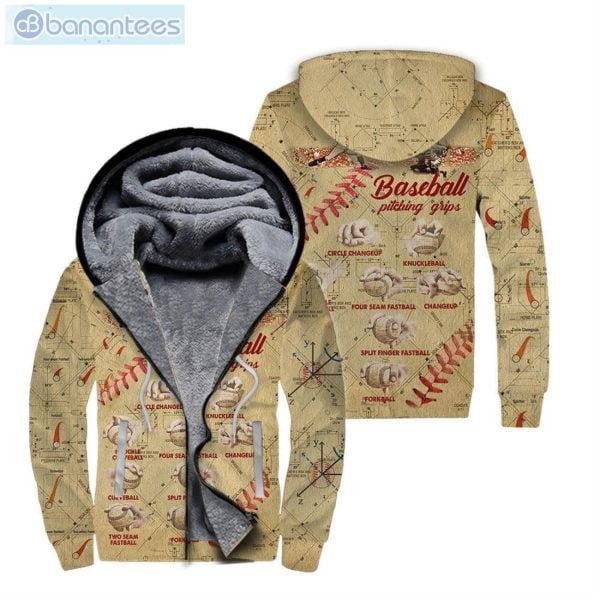 Baseball Pitching Grips All Over Print Fleece Zip Hoodieproduct photo 1