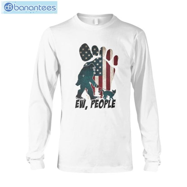 Bf Walking Cat Ew People American Flag T-Shirt Long Sleeve Tee Product Photo 6