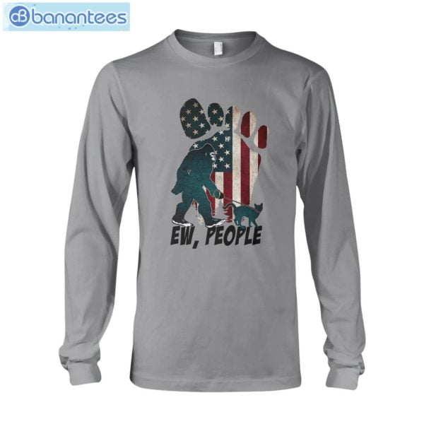 Bf Walking Cat Ew People American Flag T-Shirt Long Sleeve Tee Product Photo 7