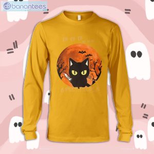 Black Cat 6 Feet People Halloween Long Sleeve T-Shirt Product Photo 5