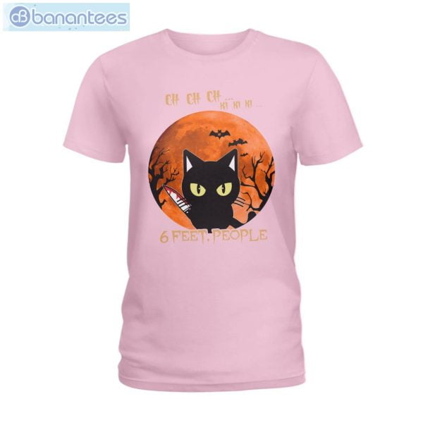 Black Cat 6 Feet People Halloween T-Shirt Long Sleeve Tee Product Photo 3