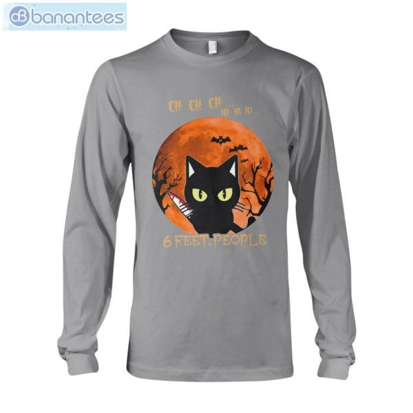 Black Cat 6 Feet People Halloween T-Shirt Long Sleeve Tee Product Photo 7