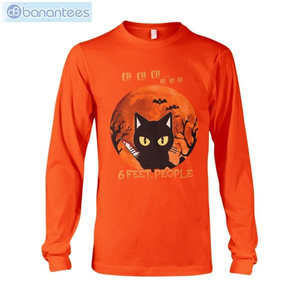 Black Cat 6 Feet People Halloween T-Shirt Long Sleeve Tee Product Photo 9