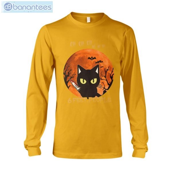 Black Cat 6 Feet People Halloween T-Shirt Long Sleeve Tee Product Photo 10