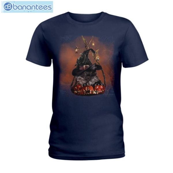 Black Cat Halloween T-Shirt Long Sleeve Tee Product Photo 2