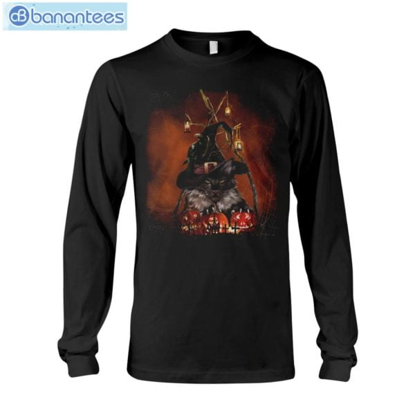 Black Cat Halloween T-Shirt Long Sleeve Tee Product Photo 5