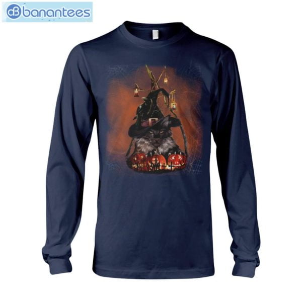 Black Cat Halloween T-Shirt Long Sleeve Tee Product Photo 6