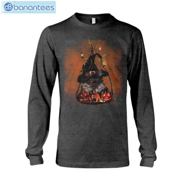 Black Cat Halloween T-Shirt Long Sleeve Tee Product Photo 7