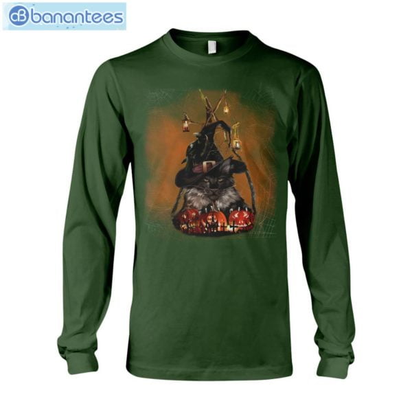 Black Cat Halloween T-Shirt Long Sleeve Tee Product Photo 9