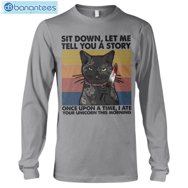Black Cat I Ate Your Unicorn T-Shirt Long Sleeve Tee Product Photo 7